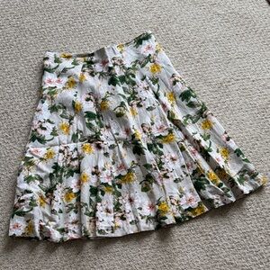 Premise | Linen Blend Floral A-Line Skirt | Size 10